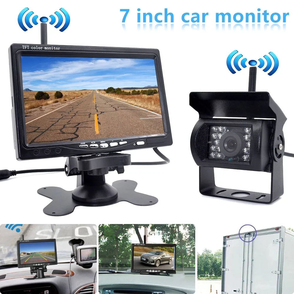 Monitor 7 Rear Car Car Monitor Display Vehicle Parking Visualizer Night Navigation Camera Function Car Assist Monitor Truck Willstar Rear Front Engineering Vision Lcd Inch Wireless Truck