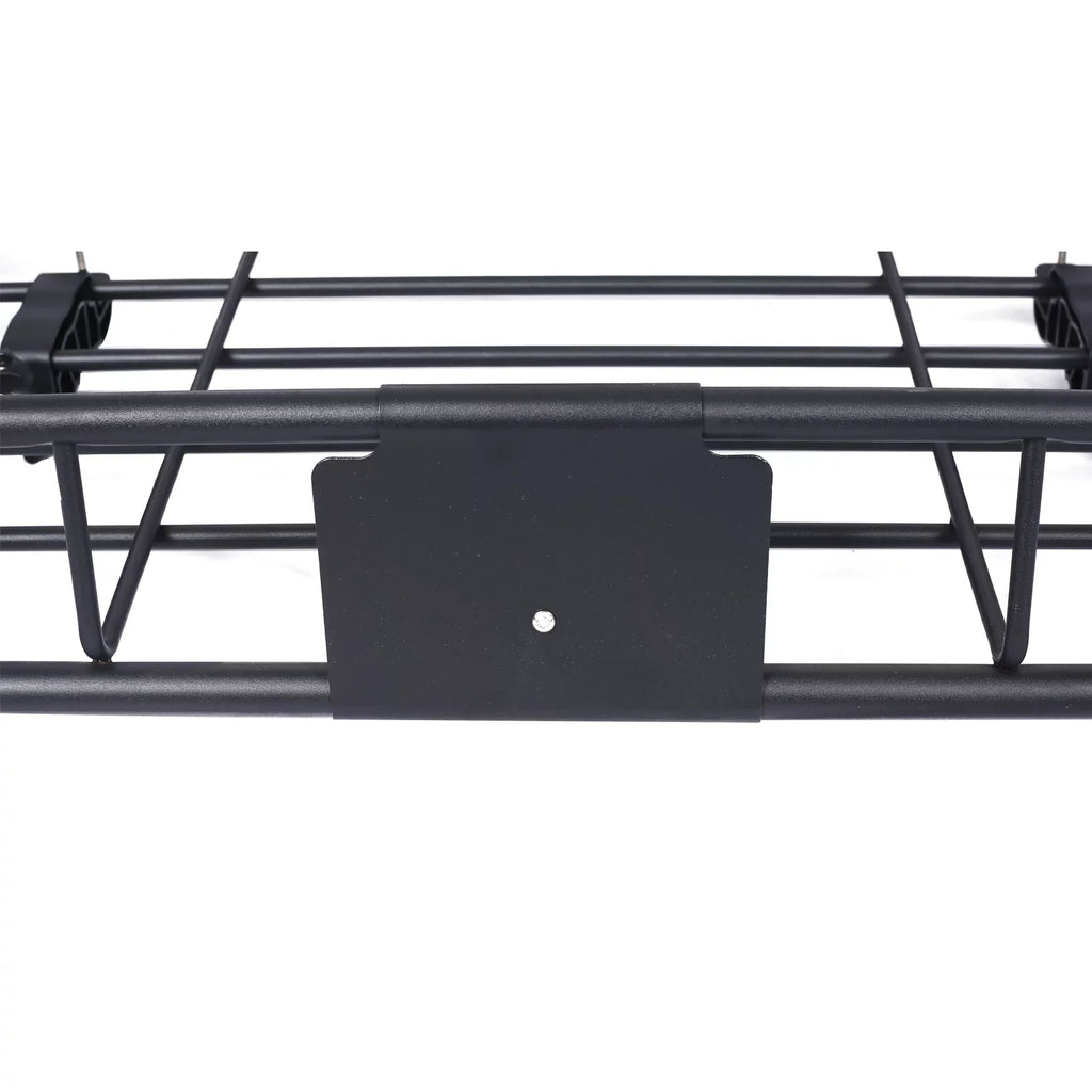 Universal Fit 43" Cargo Top Weatherproof Steel Carrier Rooftop Roof Heavy-Duty Mount - Black Basket Steel Rack