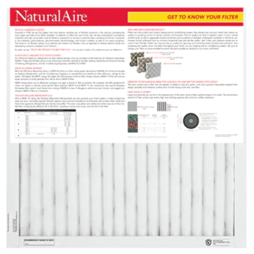 MERV 18x30x1 10 (6 85256.011830 NaturalAire Microparticle pack) Filters