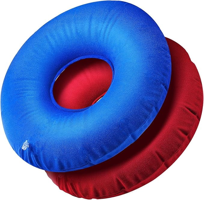 Cushion (Blue, Office Inflatable Chair Car, Ring 2 Pieces Seat Donut Inch Colors Red) 15 Inflatable Wheelchair Cushion Cushion for Pillow Inflatable Cushion Round Portable Zonon 2 Home Donut