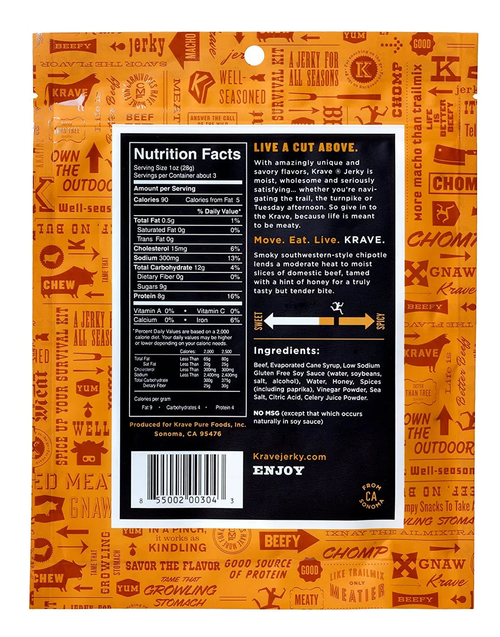oz Gourmet Beef Chipotle 2.7 Sweet Cuts Krave