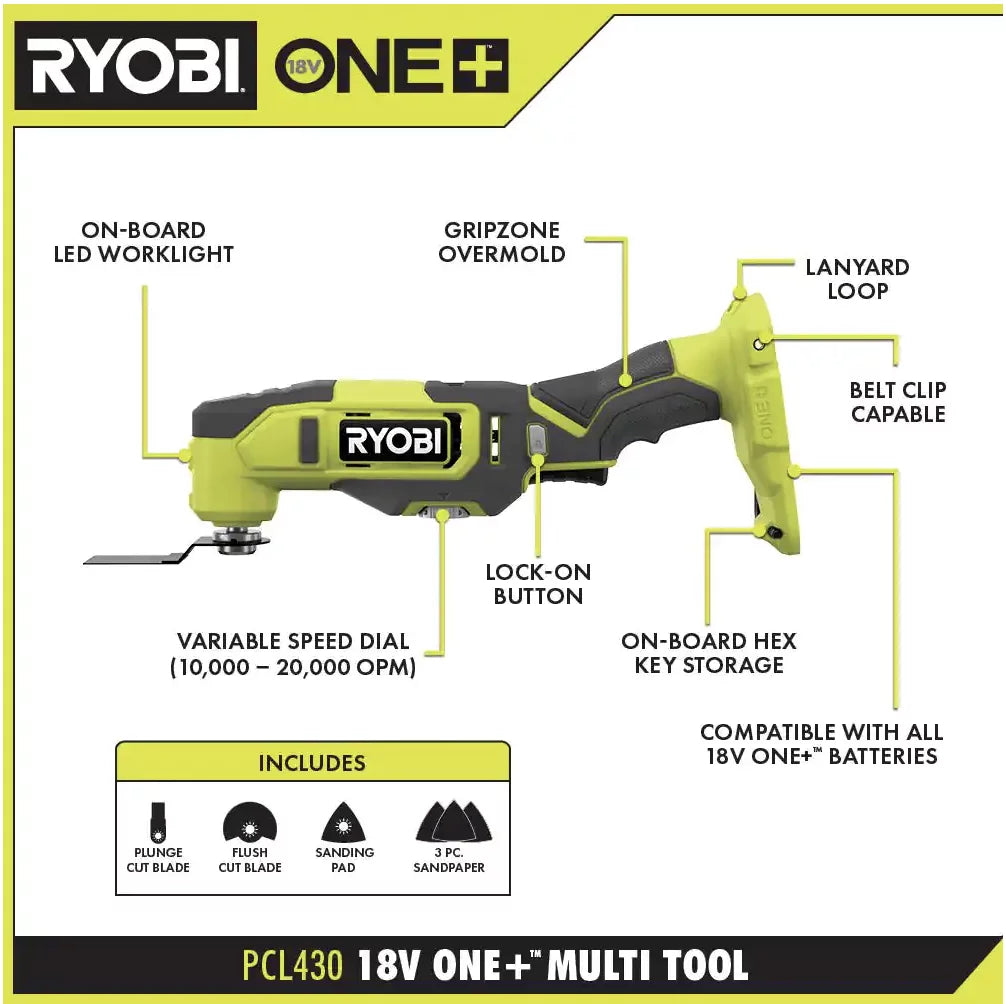 6-Tool Combo Battery, with Battery, Ah Cordless Ah Charger and 4.0 ONE+ 1.5 Kit RYOBI 18V