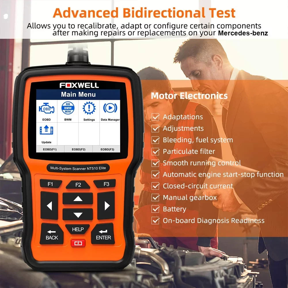 DPF Mercedes-benz Bi-Directional Reset SAS Scanner All Pofessional Diagnostic Car OBD2 FOXWELL System Tool BRT Test Multi Auto For