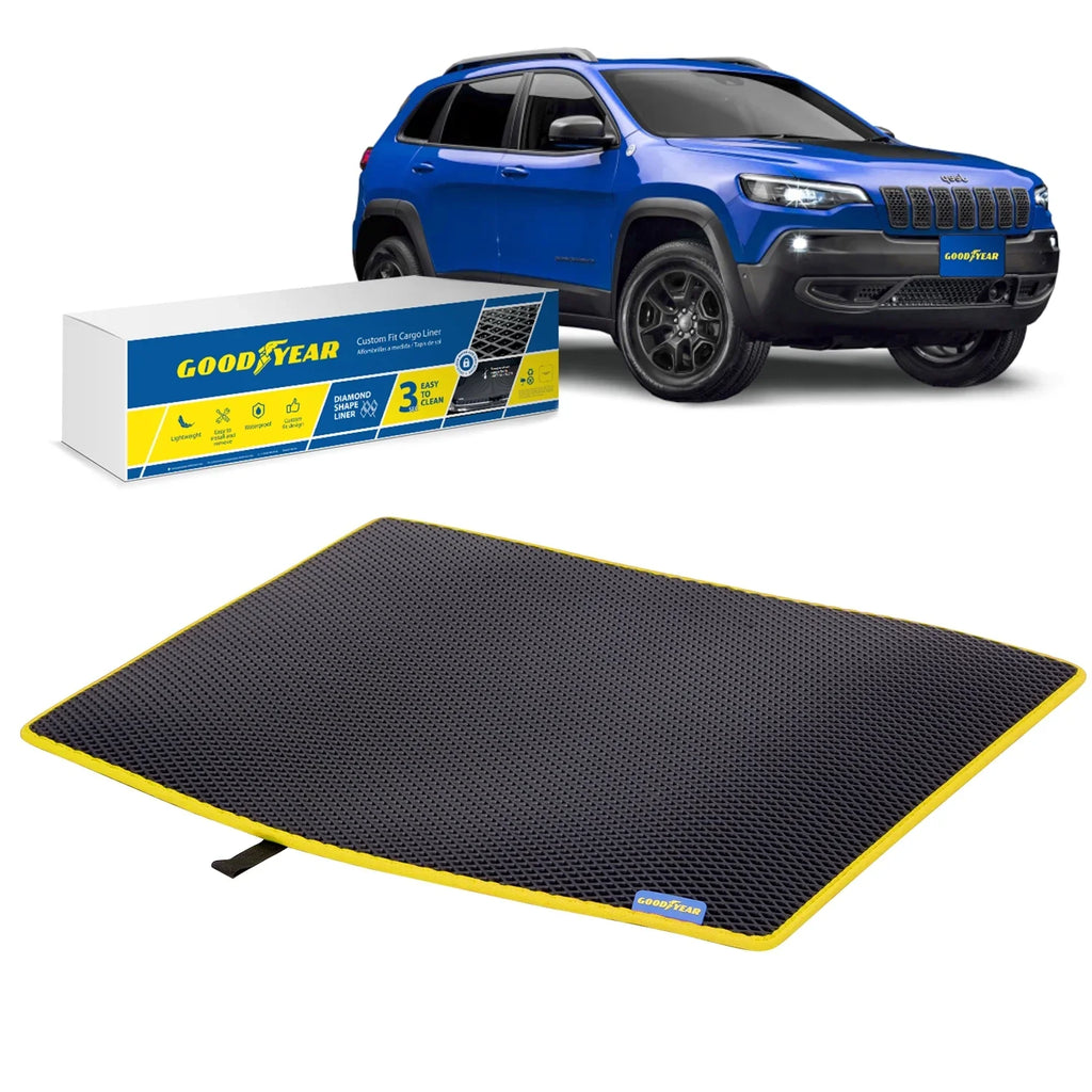 for Fit Cargo Shape, Liner Cargo Technology Liquid & Mat Goodyear - Liner, Luggage Trunk 2018-2023 with Waterproof, Jeep Cherokee Anti-Slip Dirt Dimond Trapping Custom Heavy - Liner-GY004560 Duty