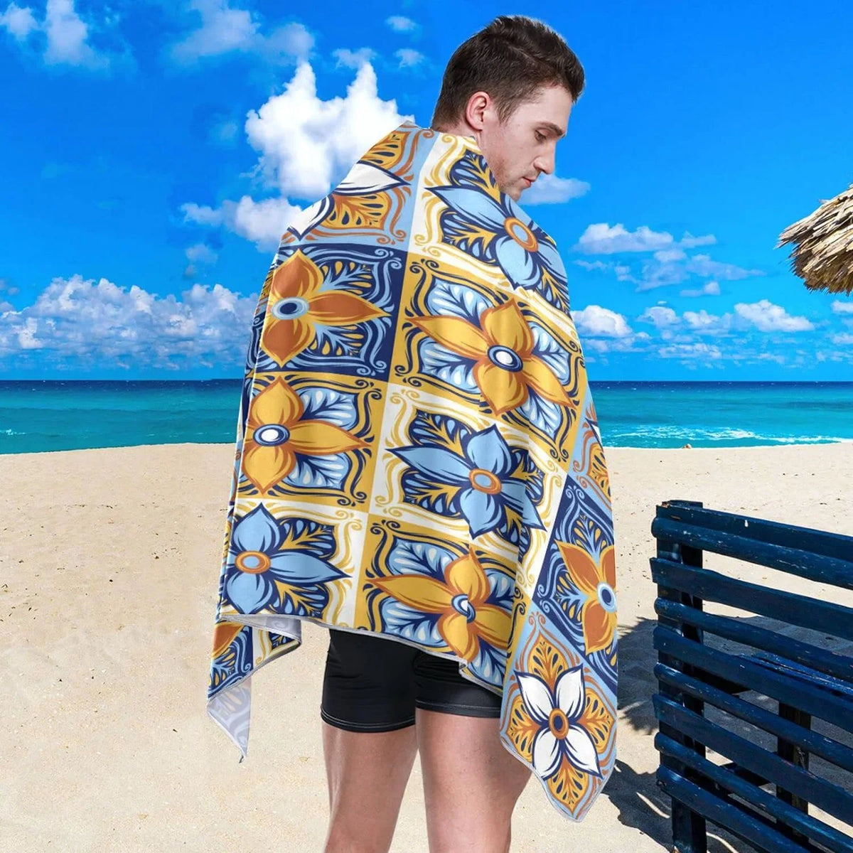 Mexican Towel, Oversized 30”X60” Lightweight Quick Swim Pool Dry Towel Bestwell Shower Microfiber Yoga Free Blanket, Sand Towel Bath Talavera Beach Thin Multipurpose Towel