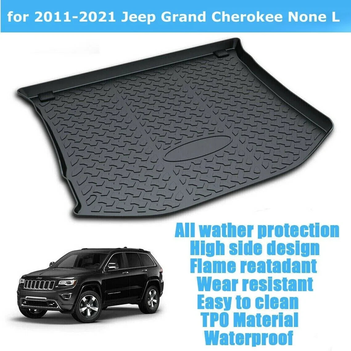 Liner Mats Rear to Cargo Jeep TPO 2011-2021 Trunk Cherokee for Clean Easy Grand