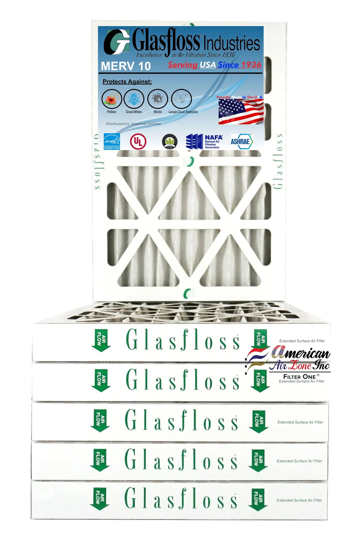 Made - of The USA. - Filter Office Filter Air Glasfloss (Pack In - 14x25x2 or MERV Furnace Filter Air AC HVAC 6) - or Air - Home 2" 10 - Pleated