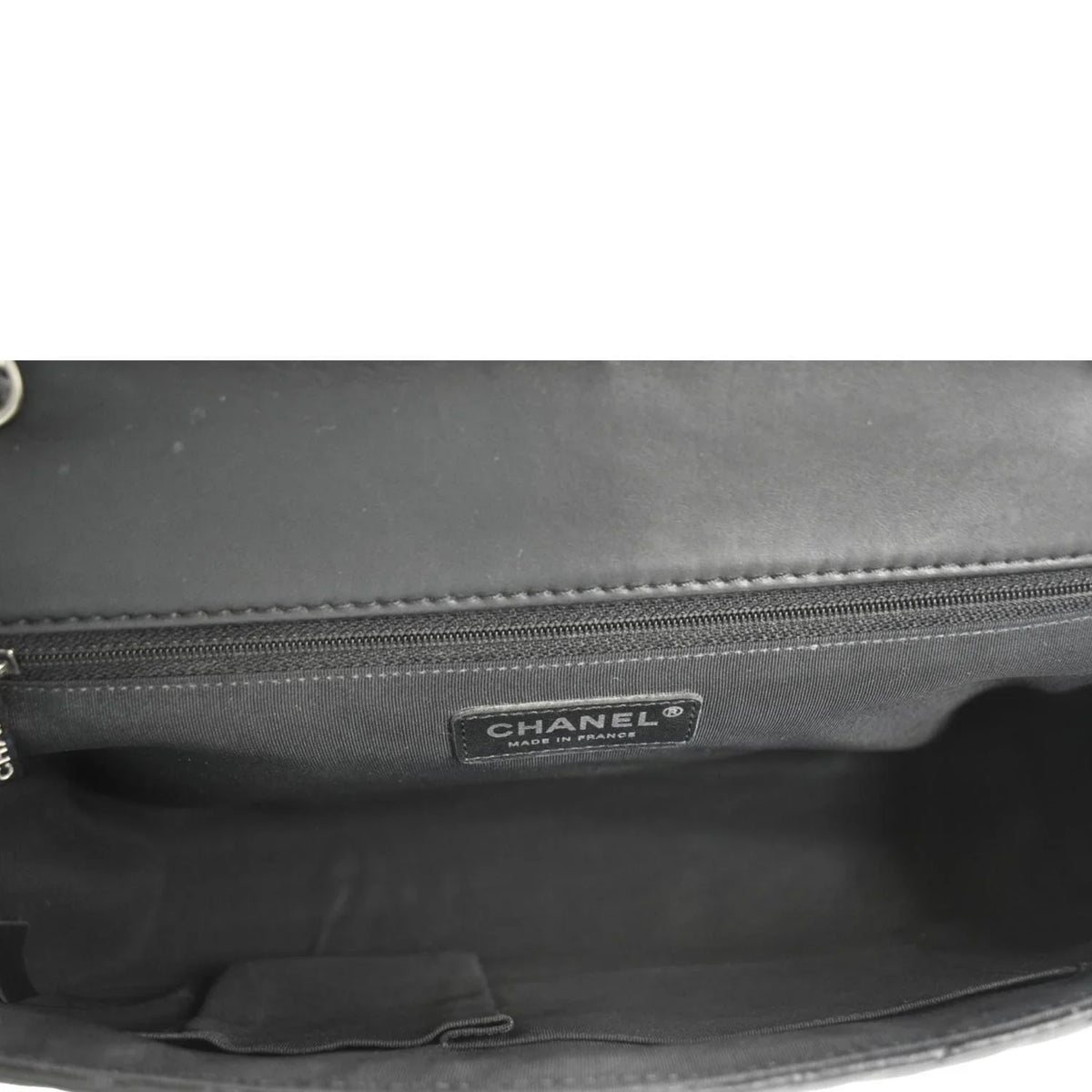 Bag Crossbody Chevron Lambskin Black Medium Pre-Owned CHANEL Flap Surpique Leather